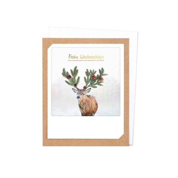 Frohe Weihnachten Rentier - Klappkarte