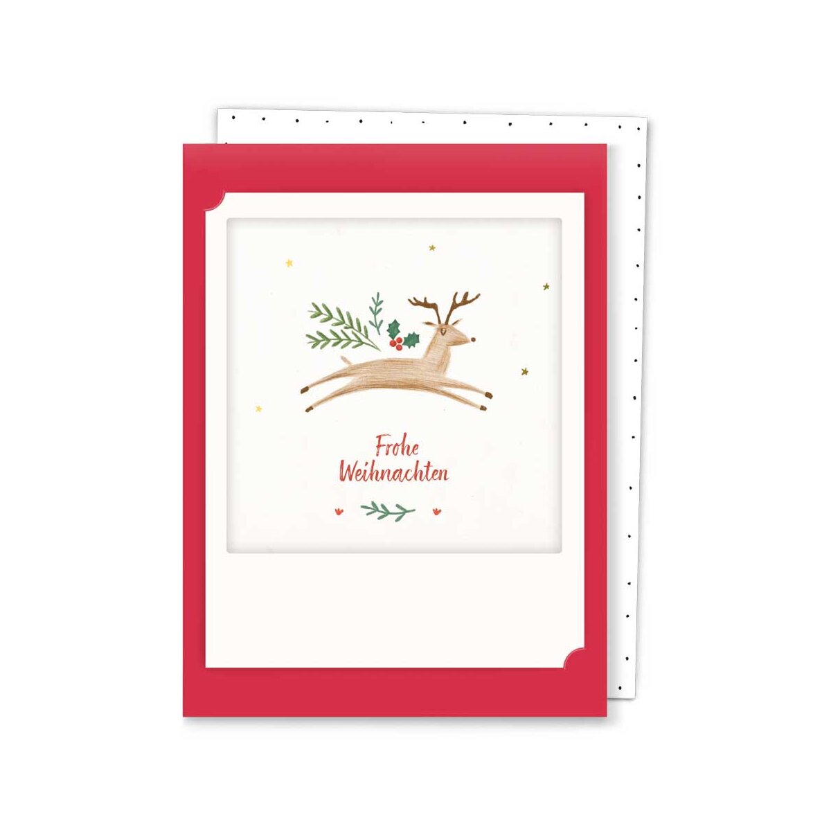 Frohe Weihnachten Rentier - Kleine Klappkarte