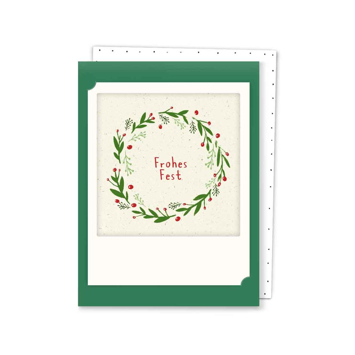 Frohes Fest Kranz - Kleine Klappkarte