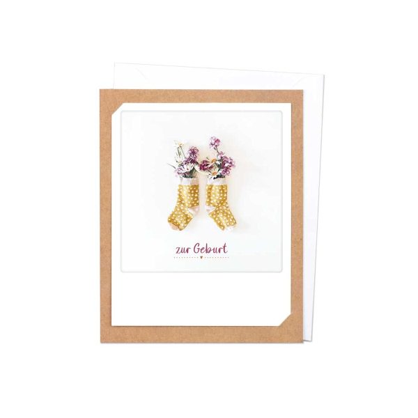 Zur Geburt Söckchen - Klappkarte