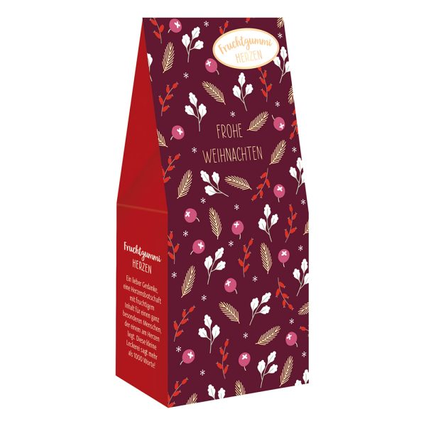 Frohe Weihnachten - Fruchtgummi-Herzen