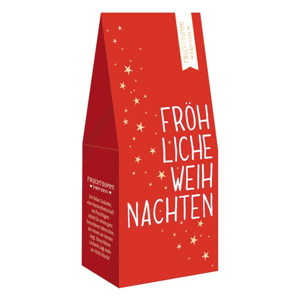 Fröhliche Weihnachten - Fruchtgummi-Herzen