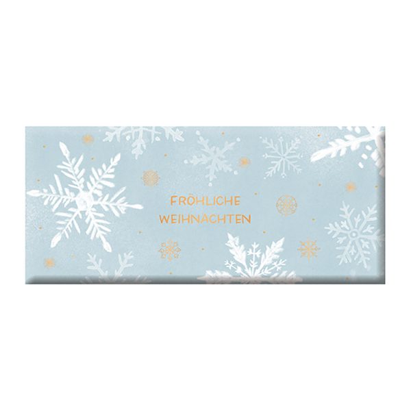 Fröhliche Weihnachten Schneeflocken - Mini-Schokoladentafel