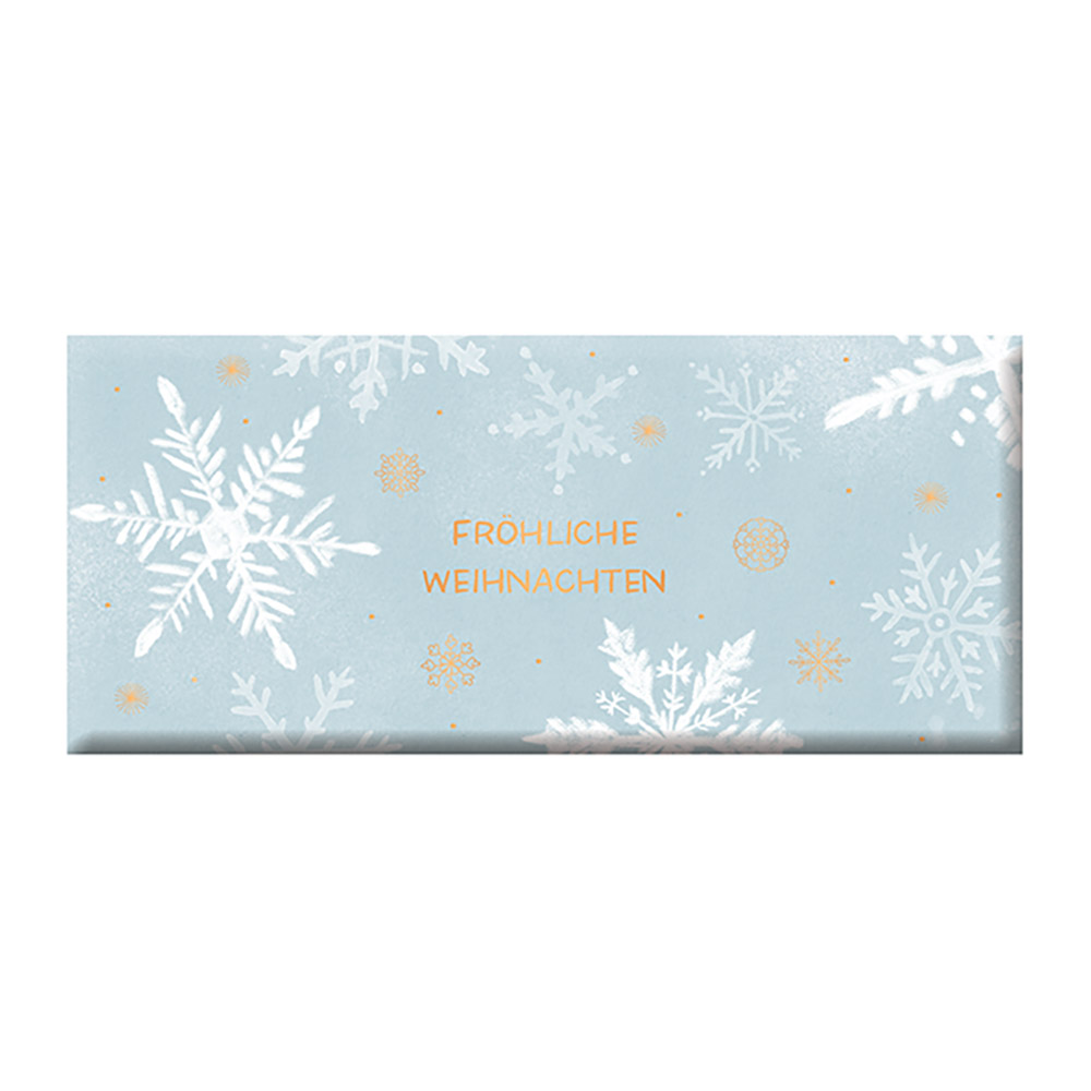 Fröhliche Weihnachten Schneeflocken - Mini-Schokoladentafel