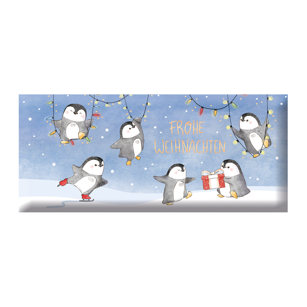 Frohe Weihnachten Pinguine - Mini-Schokoladentafel