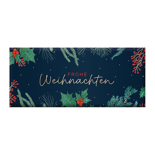 Frohe Weihnachten Zweige - Mini-Schokoladentafel