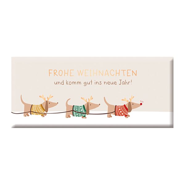 Frohe Weihnachten Hunde - Mini-Schokoladentafel