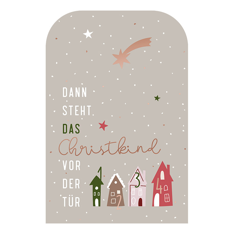 Dann steht das Christkind vor der Tür - Klappkarte