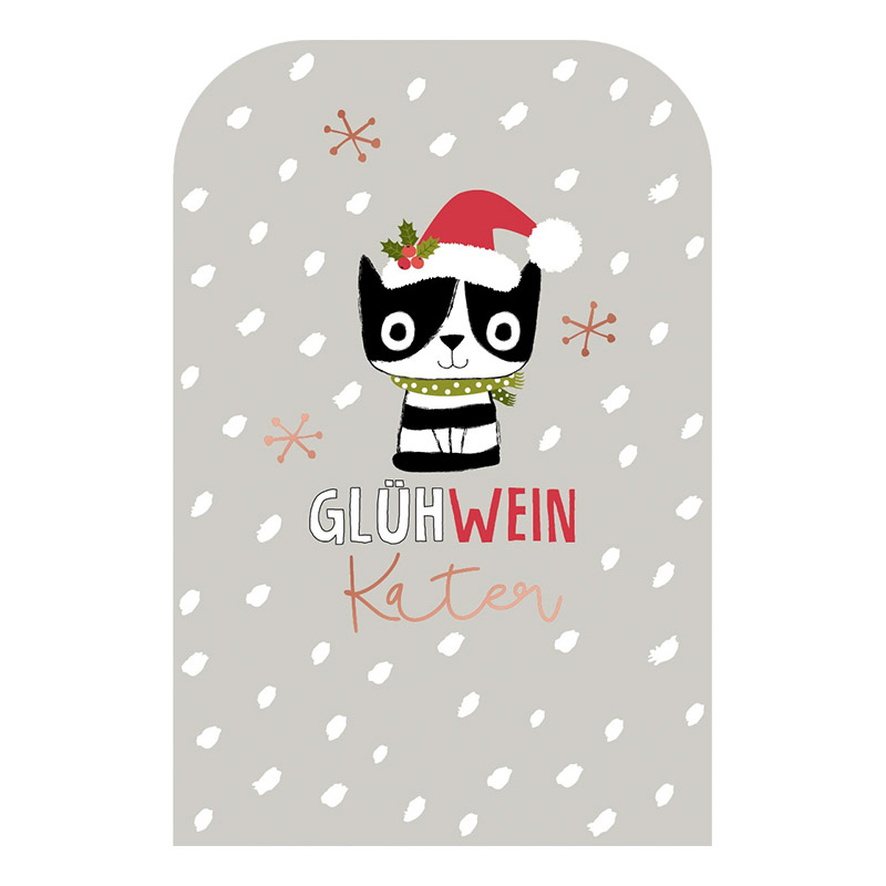 Xmas Glühweinkater - Klappkarte