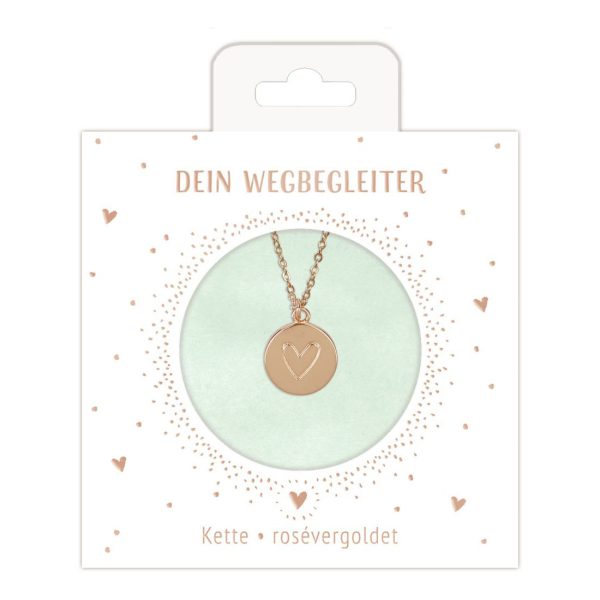 Rosévergoldete Kette mit Herzanhänger - Halskette