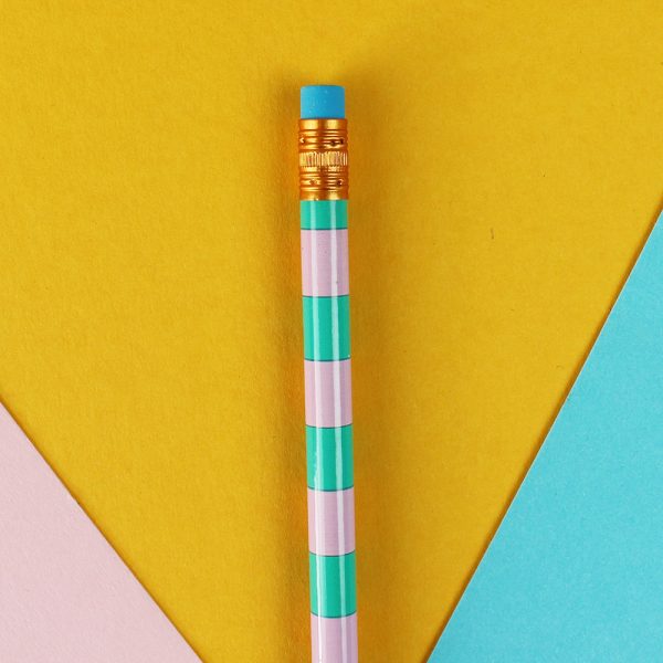 Streifen Flieder-Petrol - Bleistift