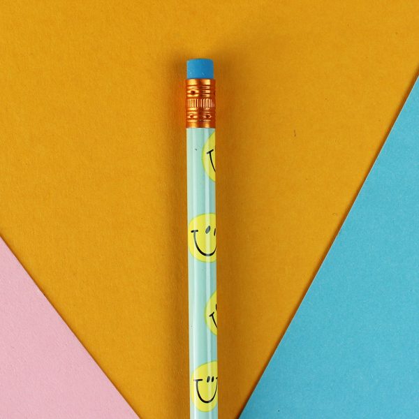 Smiley Hellblau-Gelb - Bleistift