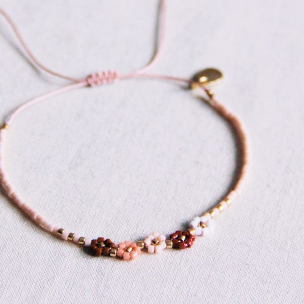 Mini-Gänseblümchen in Nude - Miyuki-Armband