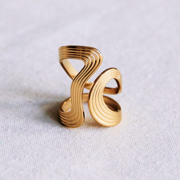 Geschwungener Statement-Ring in Gold - Ring