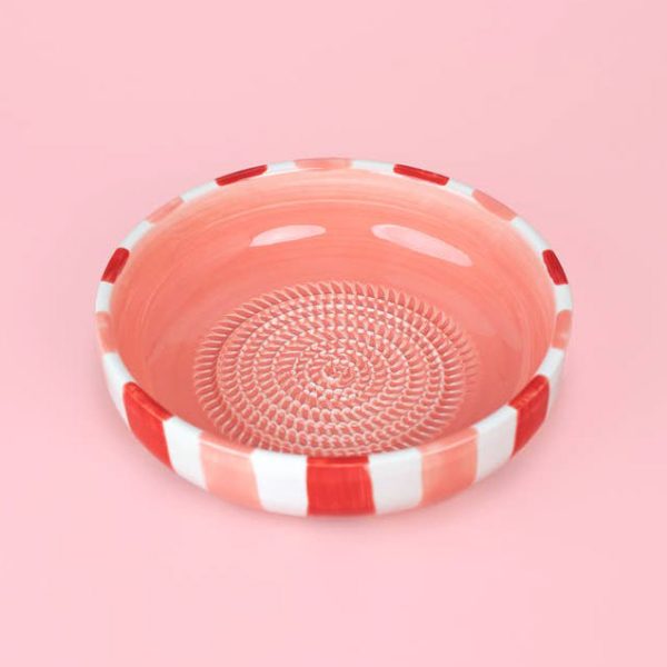 Große Keramikreibe Knoblauch & Käse - Gestreift