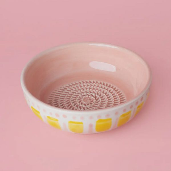 Mittlere Keramikreibe Knoblauch & Käse - Rosa Valentina