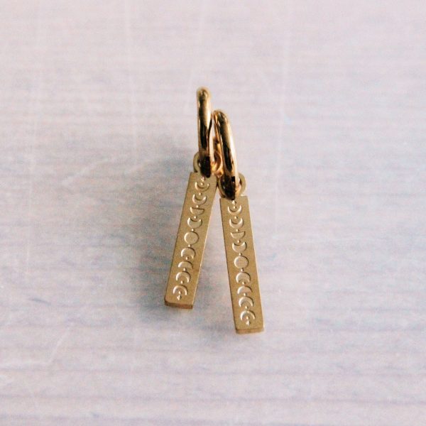 Creolen mit Stab (Muster) in Gold - Ohrringe