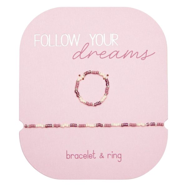 Follow your Dreams - Armband & Ring in Beere