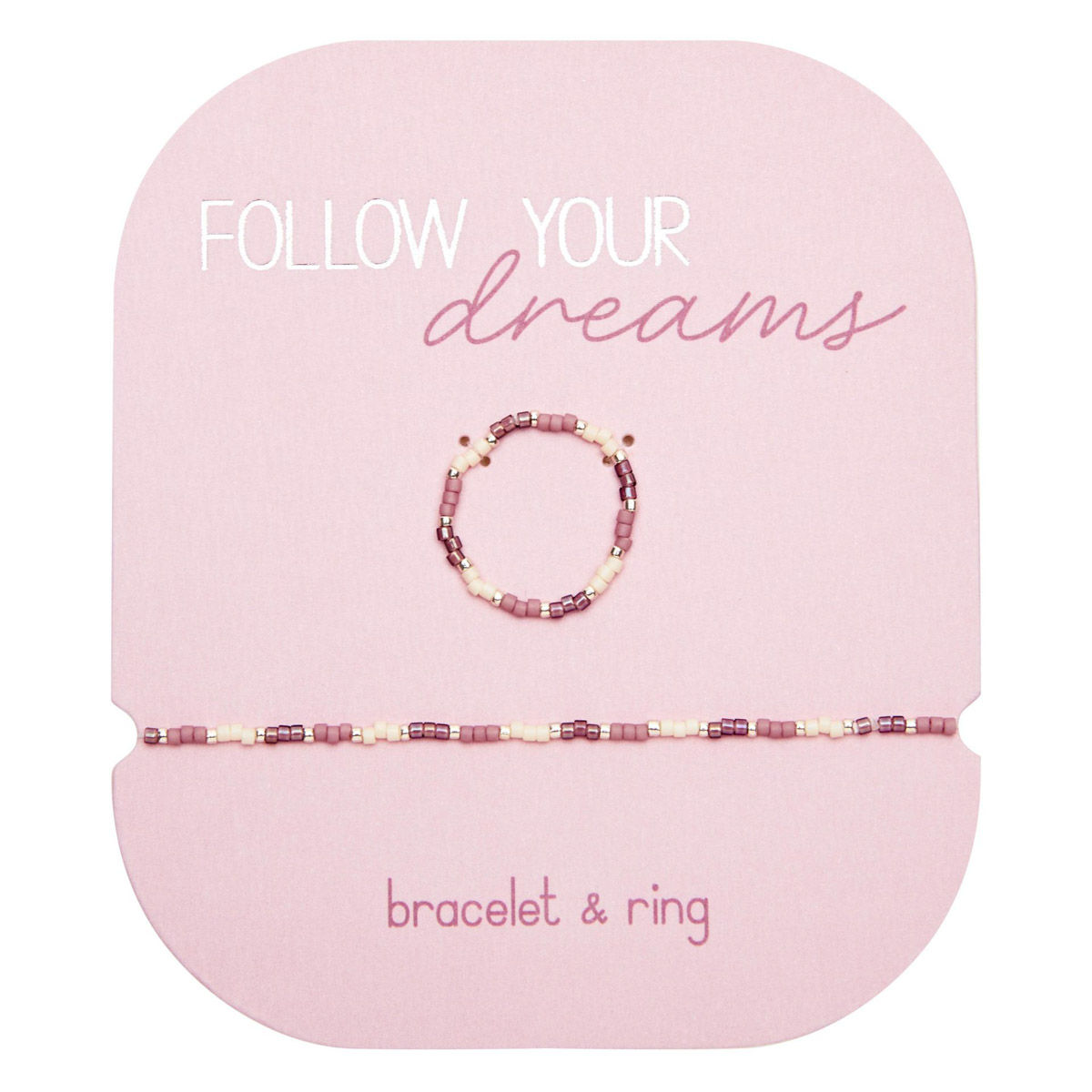 Follow your Dreams - Armband & Ring in Beere
