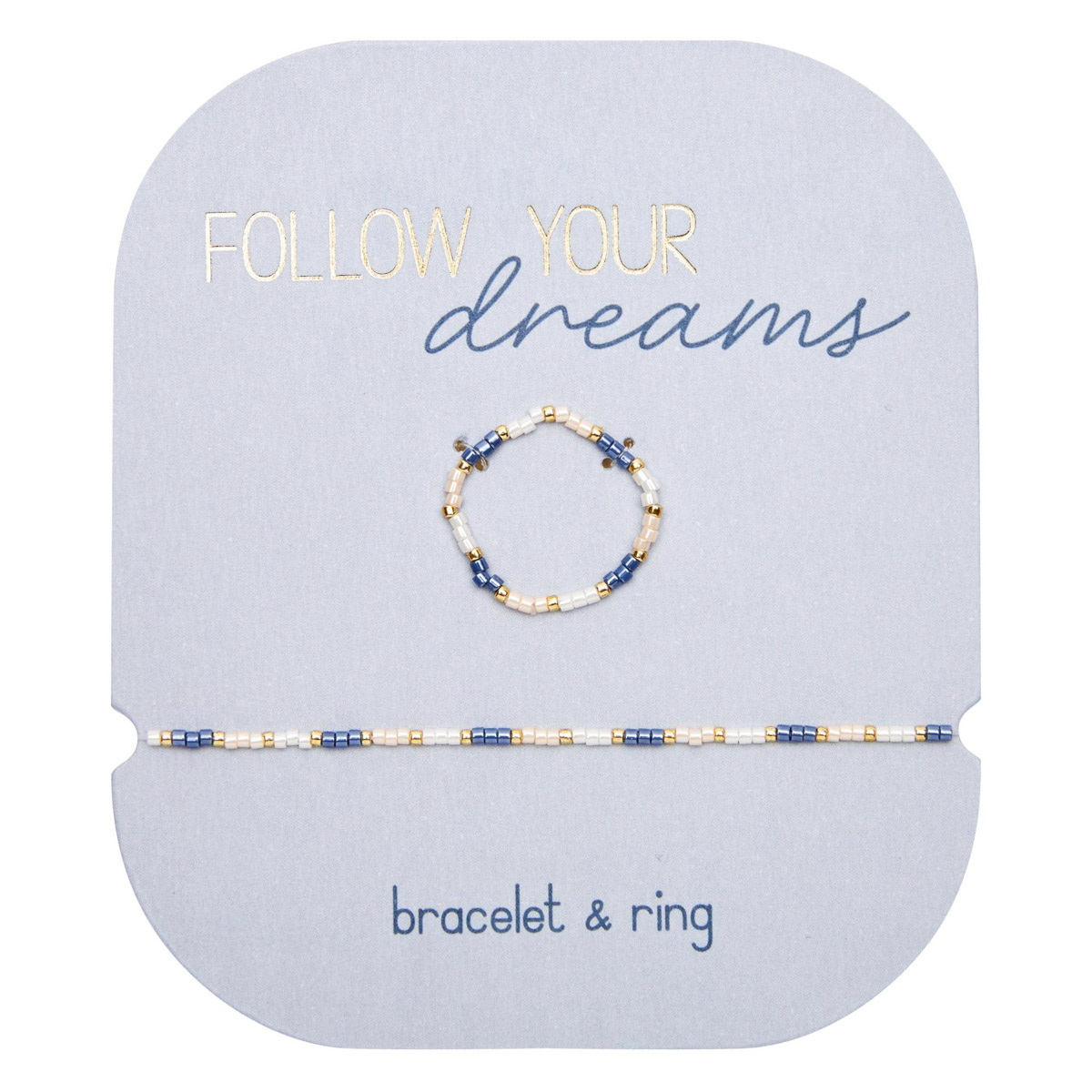 Follow your Dreams - Armband & Ring in Blau