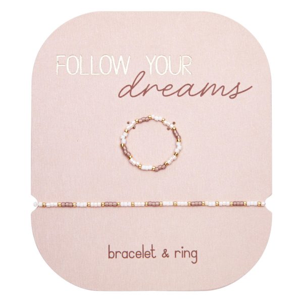 Follow your Dreams - Armband & Ring in Braun