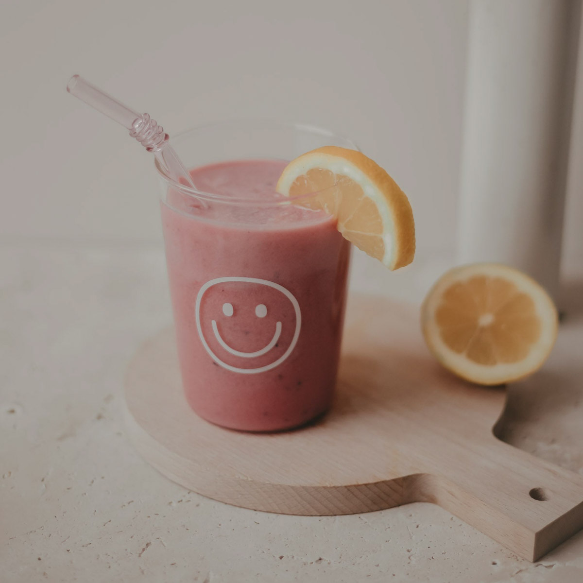 Weißes Smiley - Trinkglas – Bild 4