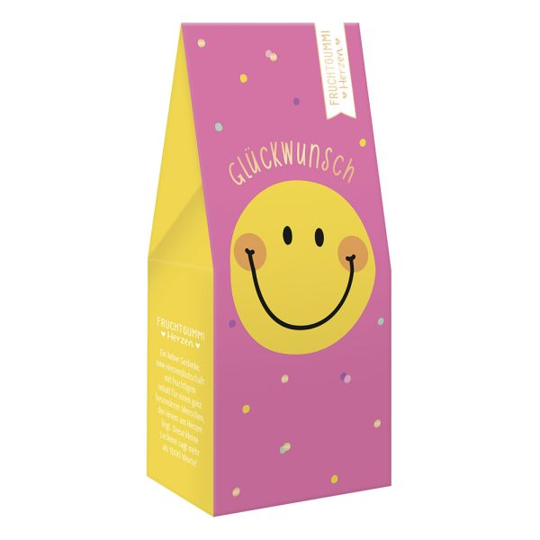 Glückwunsch - Fruchtgummi-Herzen