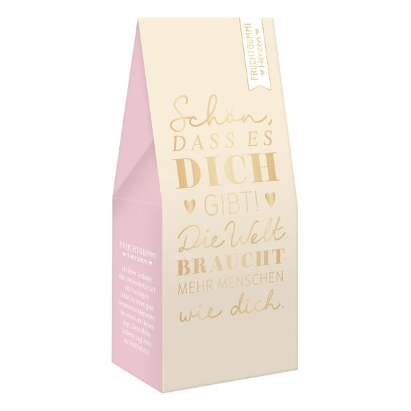 Schön, dass es dich gibt! - Fruchtgummi-Herzen
