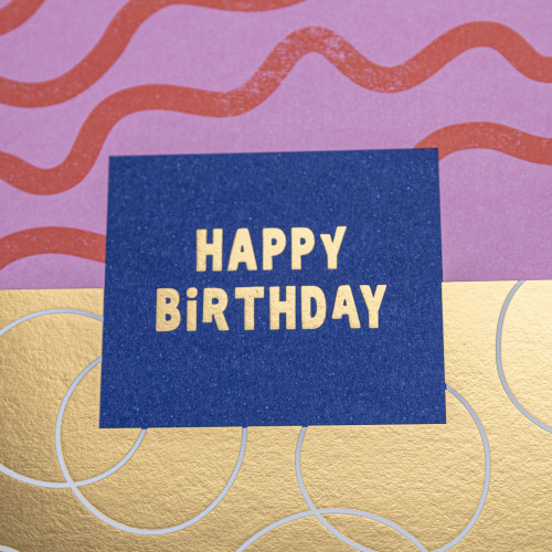 Happy Birthday Muster - Klappkarte