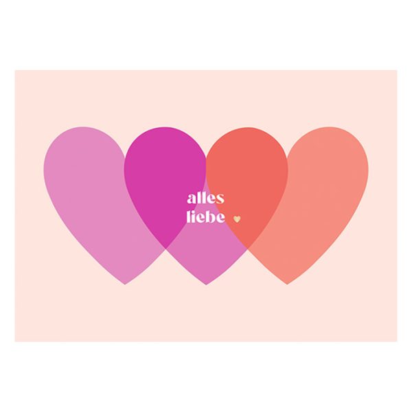 Alles Liebe Herzen - Klappkarte