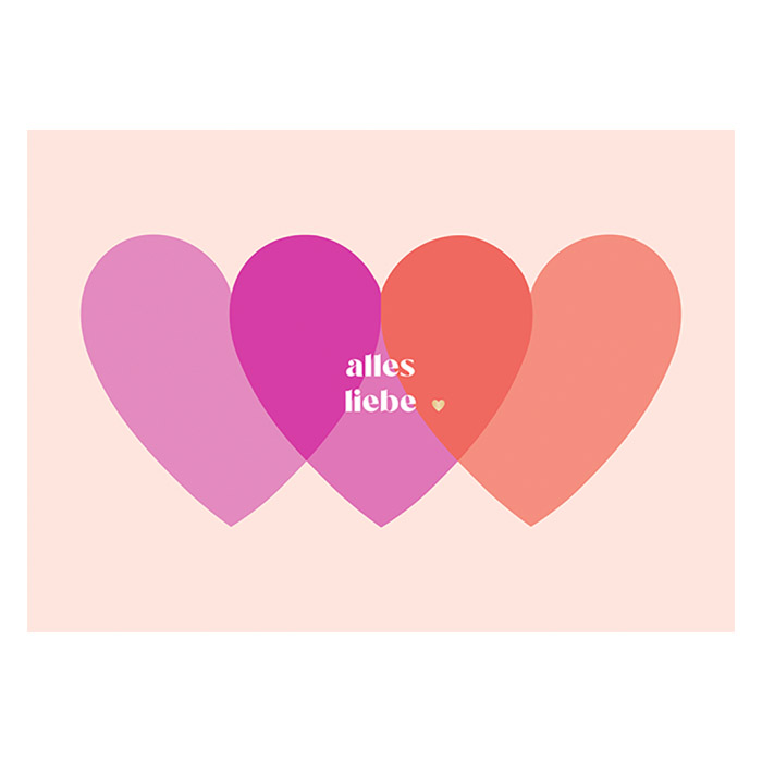 Alles Liebe Herzen - Klappkarte