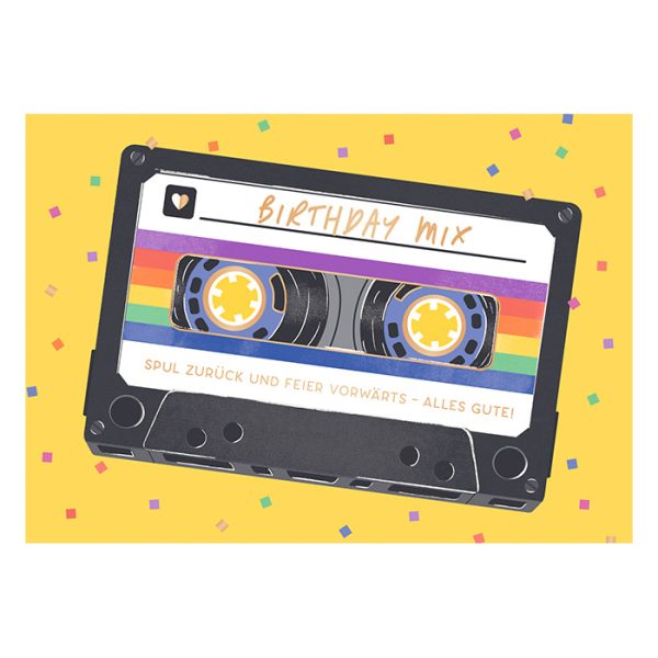 Happy Birthday Retro - Postkarte