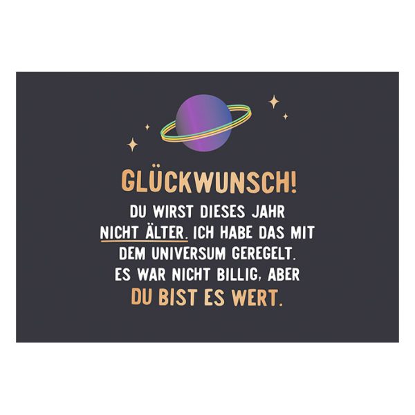 Glückwunsch Universum - Klappkarte