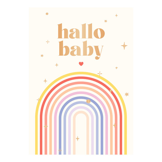 Hallo Baby Regenbogen - Klappkarte
