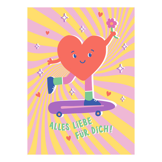 Alles Liebe für dich Herz - Postkarte