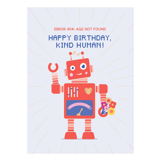 Error 404: Age not found Roboter - Postkarte