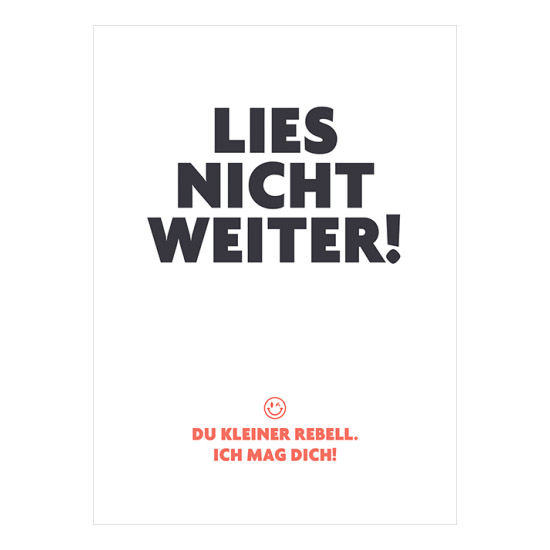 Lies nicht weiter - Postkarte