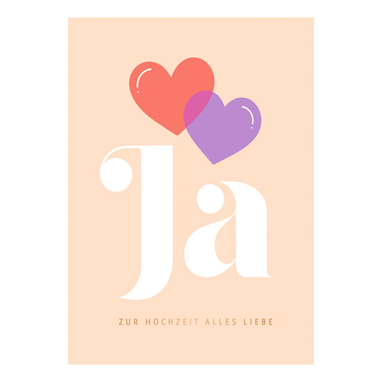 Ja Zur Hochzeit alles Liebe - Klappkarte