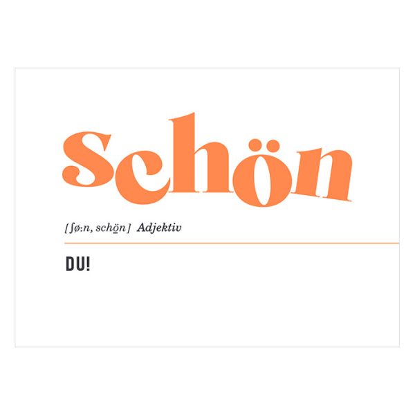 Definition Schön - Postkarte