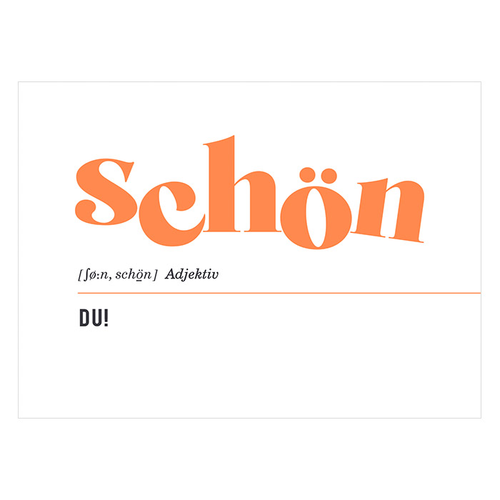 Definition Schön - Postkarte