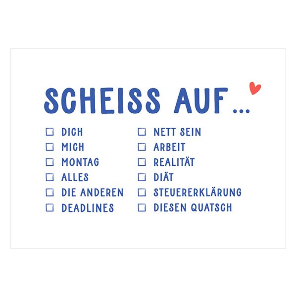 Scheiss auf - Postkarte