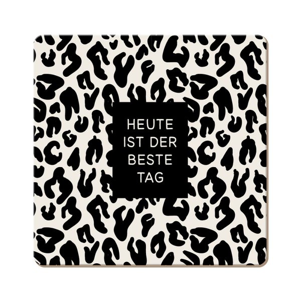Heute ist der beste Tag - Korkuntersetzer