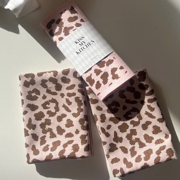 Leo in Rosa - Geschirrtuch