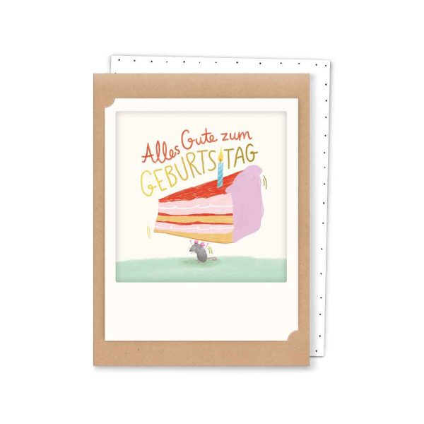 Alles Gute zum Geburtstag Kuchen - Kleine Klappkarte