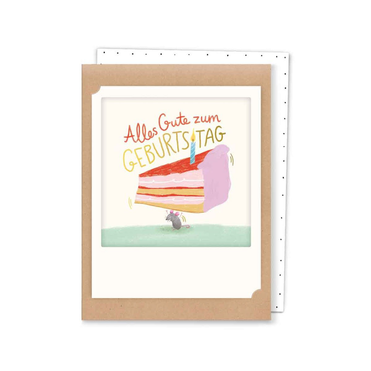 Alles Gute zum Geburtstag Kuchen - Kleine Klappkarte