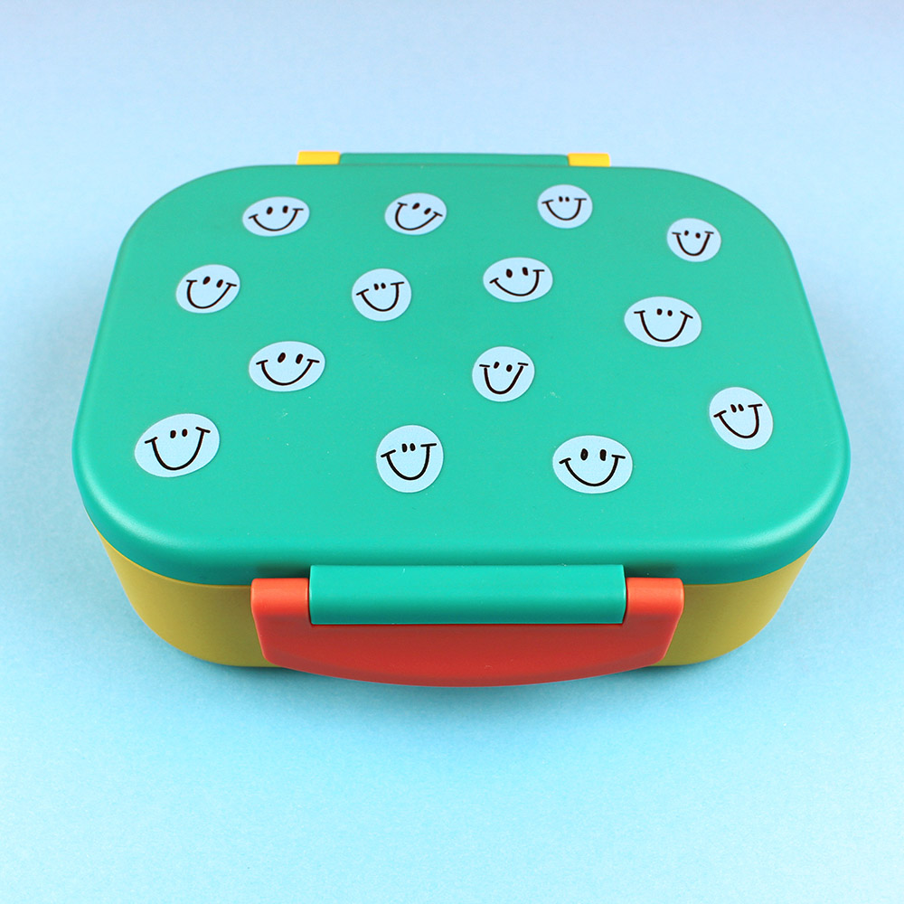 Lunchbox - Smiley in Türkis & Gelb