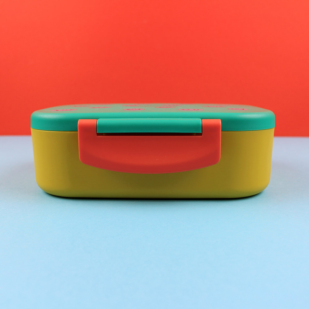 Lunchbox - Smiley in Türkis & Gelb – Bild 3