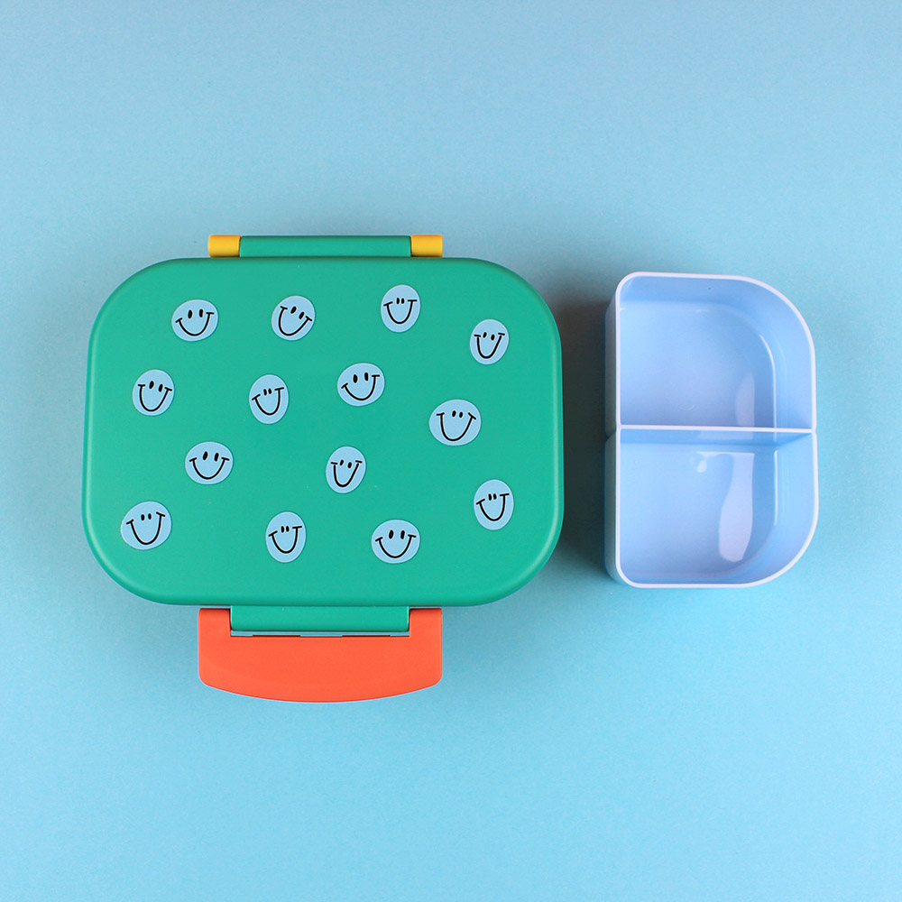 Lunchbox - Smiley in Türkis & Gelb – Bild 4