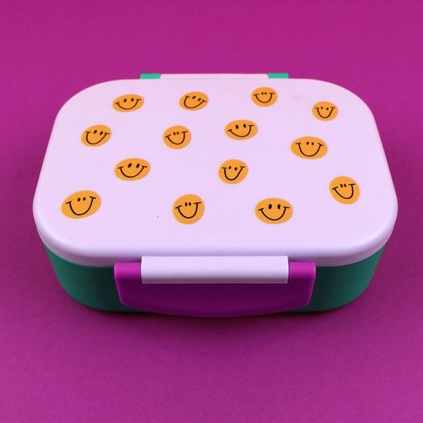 Lunchbox - Smiley in Flieder & Grün