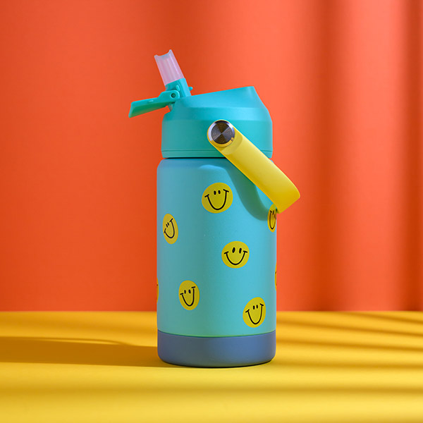 Trinkflasche - Smiley in Türkis